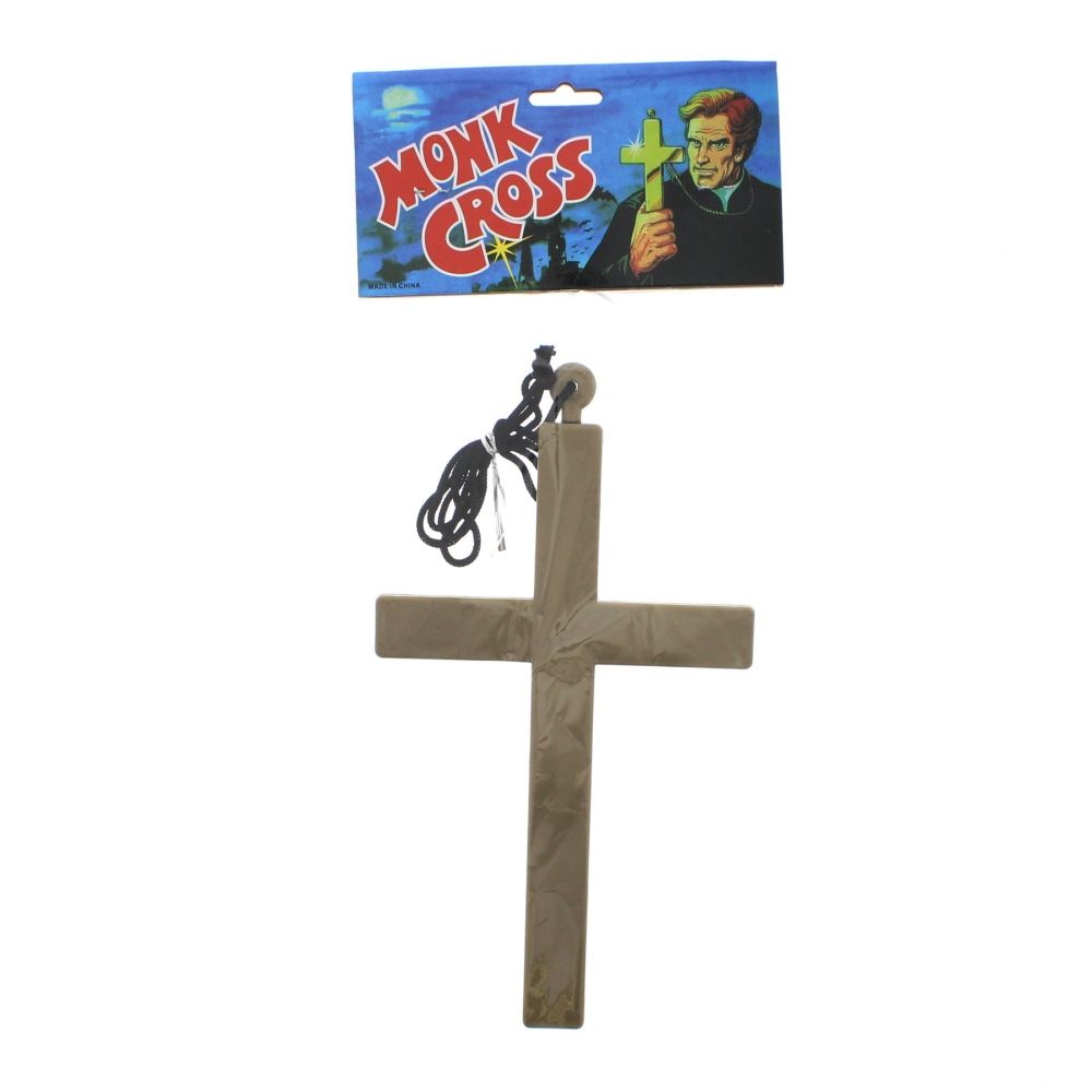 Zac's Alter Ego - Long Monk Cross Costume Necklace - Brown
